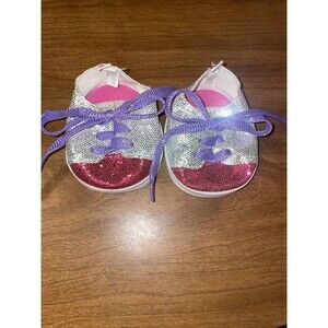 Build A Bear Workshop Tennis Shoes Sparkly Pink Purple Silver